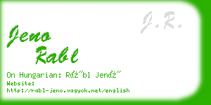 jeno rabl business card